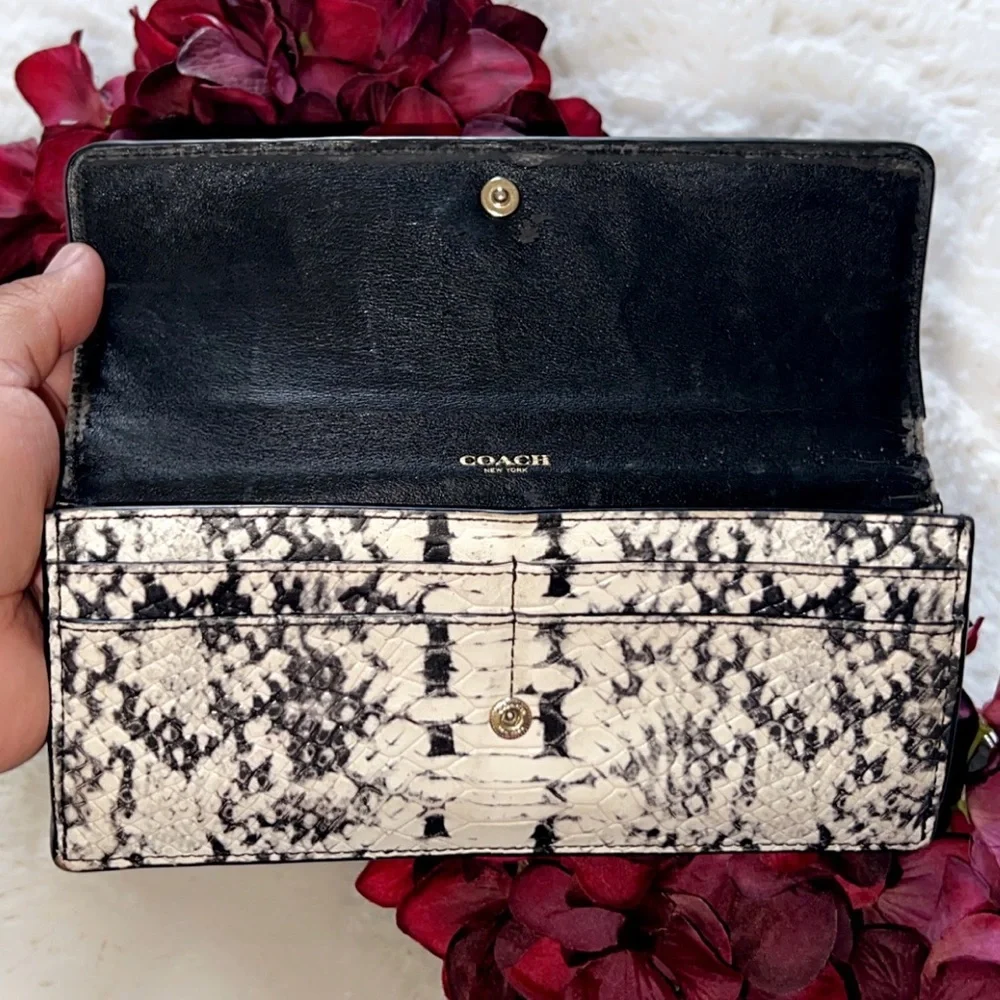 COACH Snake Print Leather Wallet